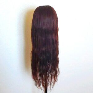 Human Hair Auburn Highlight V Part Body Wave Wig